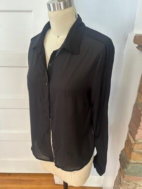 Classic Black Button-Front Women’s Blouse